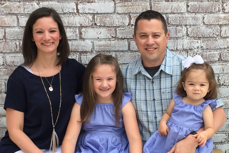 Jeanine, Avery, Steve, and Emma make a beautiful and grateful family.