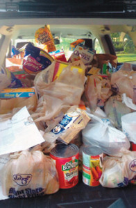 Wendy and Lauren frequently distribute grocery bags with a note attached around their neighborhood offering to pick up any canned goods or paper goods for Sunnybrook. They always have enough to fill an entire van!