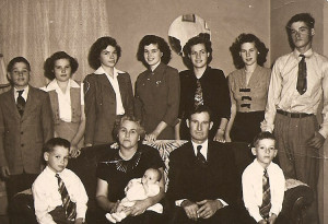 Sister Trinita (Second from left) was the "middle" child of 10!