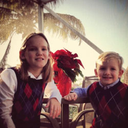 Caroline and John William enjoy their last Christmas in South Florida.