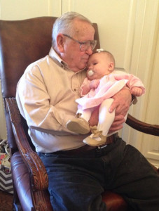 A picture to cherish—Ray Downey with great-granddaughter, Ann Brees Raborn.