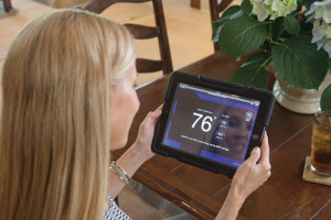 Control your thermostat on your smart phone from anywhere in the world, even your sofa.