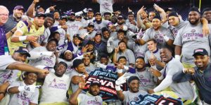 Jay in the center, led the Alcorn Braves to back to back SWAC championships!