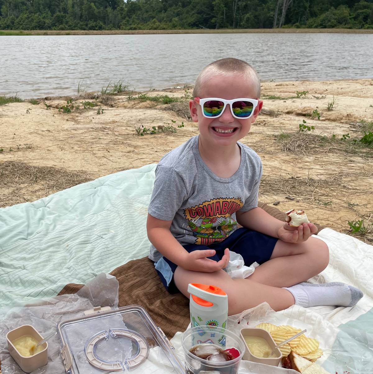 Boy on a picnic